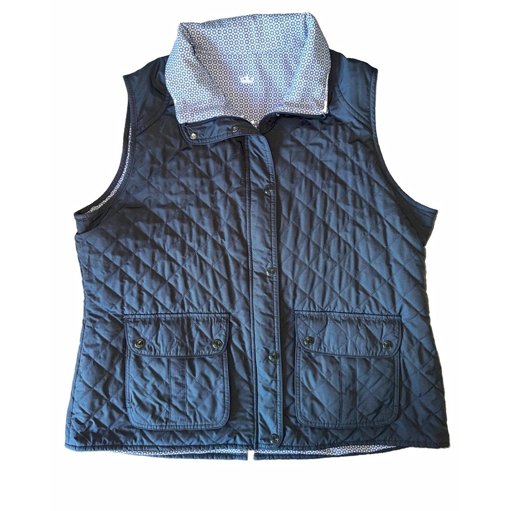 Peter Millar Women's Diamond Quilted Travel Vest Gray Golf Country Club Tag Miss